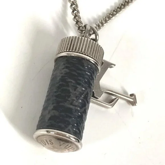 LOUIS VUITTON M63641 MonogramEclipse Necklace-Charms Canvas / Metal Black/Silver - Picture 6 of 8